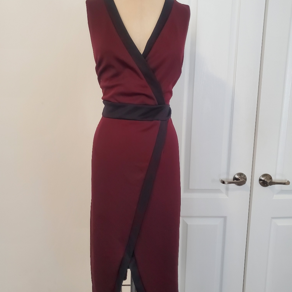 New York and Company Maroon Asymmetrical dress